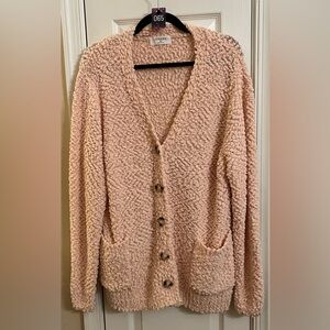 Zenana Outfitters Blush Button-Up Cardigan
